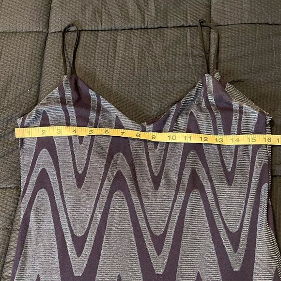 Zara Trafaluc Blue Modern Wavy Pattern Lightweight Midi Dress Size S - Picture 6 of 7